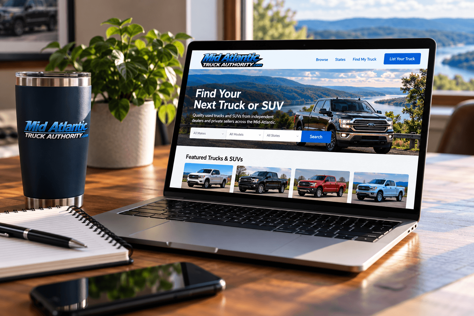 Mid-Atlantic Truck Authority marketplace displayed on a laptop